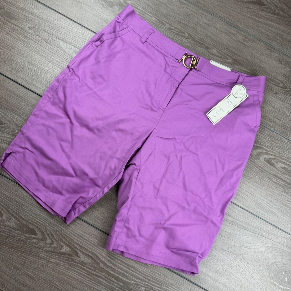 Charter Club Womens Shorts Tummy Slimming Classic Fit Iris Orchid Purple 14